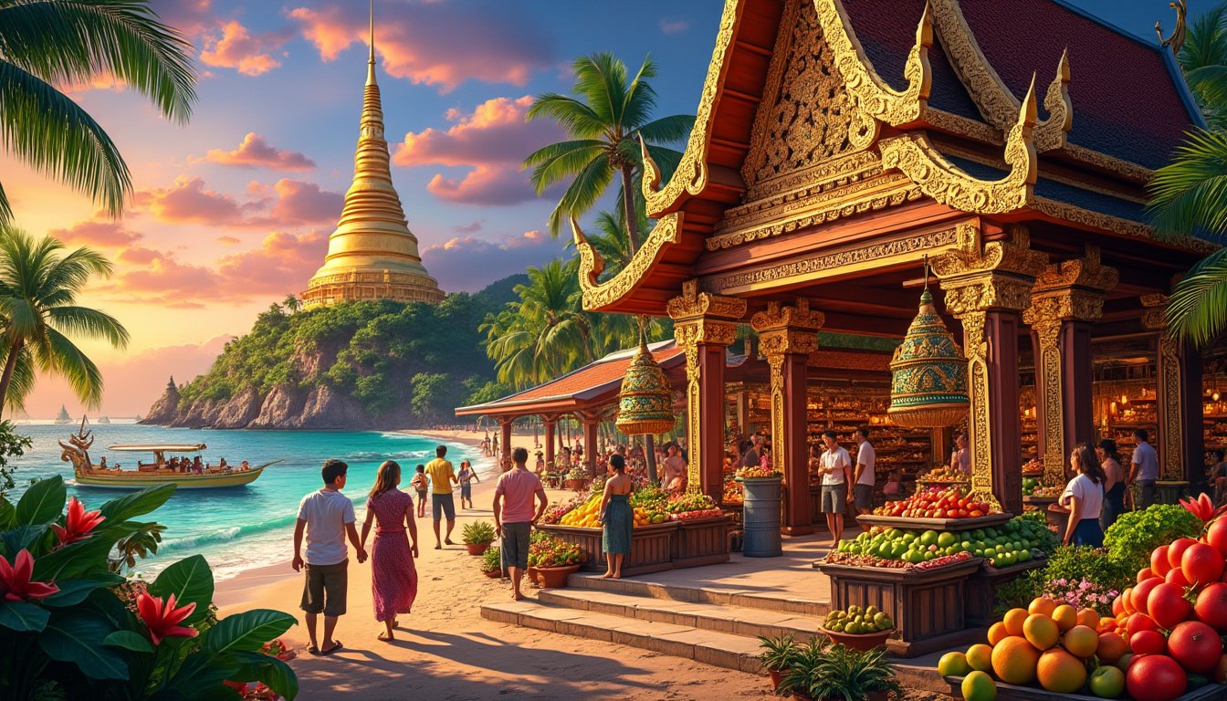 explorez les merveilles de la thaïlande avec notre guide francophone. plongez dans les incontournables du pays du sourire, des temples majestueux aux plages paradisiaques, en passant par une cuisine délicieuse et une culture riche. préparez votre voyage inoubliable en découvrant les meilleures activités et attractions de ce destination fascinante.