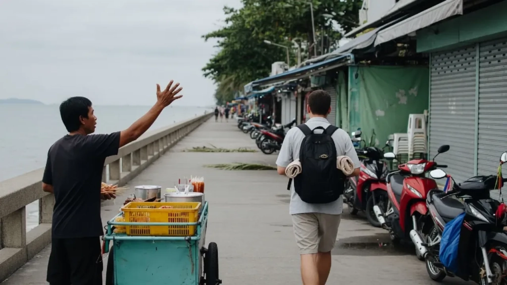 Quand le client se fait rare, les vendeurs de Pattaya viennent à
