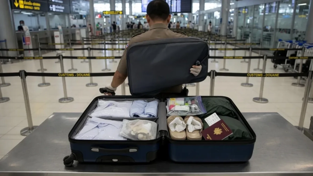 Contrôle des bagages en Thaïlande